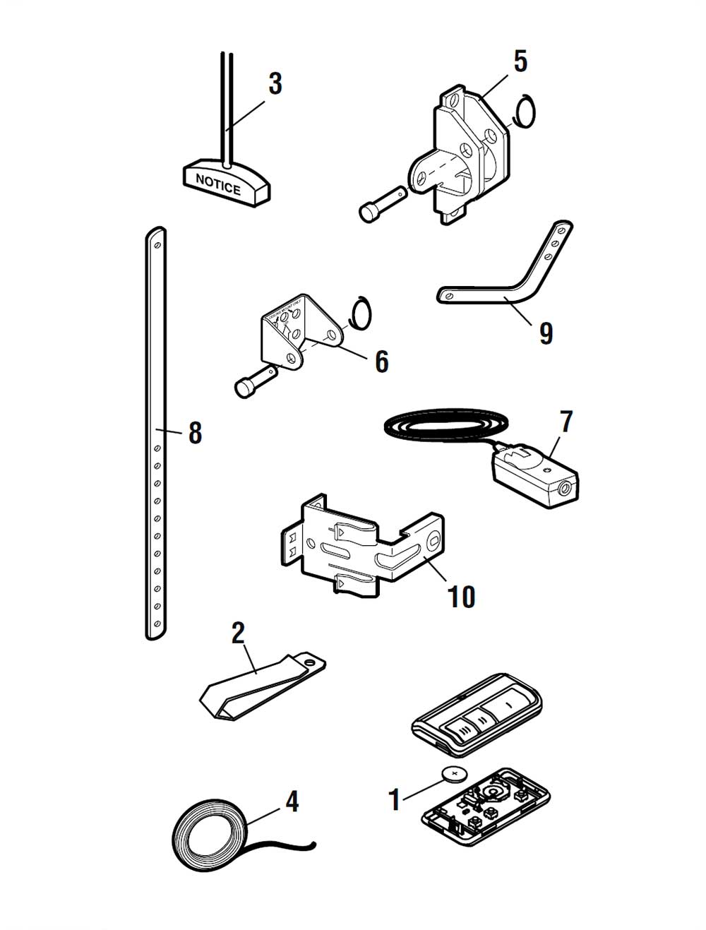 LiftMaster 8155W Garage Door Opener Install Parts